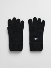 GANT Black Shield Wool Gloves - Image 1 of 2