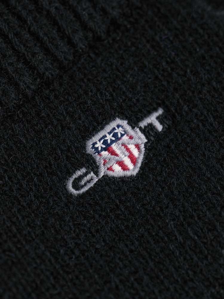 GANT Black Shield Wool Gloves - Image 2 of 2 GANT Black Shield Wool Gloves - Image 2 of 2
