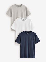 FatFace Navy Short Sleeve 100% Cotton T-Shirts 3 Pack - Image 1 of 4