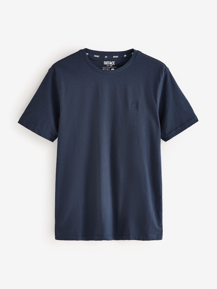 FatFace Navy Short Sleeve 100% Cotton T-Shirts 3 Pack - Image 4 of 4