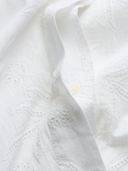 FatFace Ivory 100% Cotton Beachwear Broderie Shirt Dress - Image 11 of 11