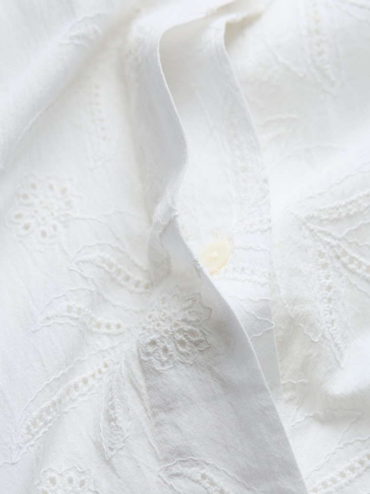 FatFace Ivory 100% Cotton Beachwear Broderie Shirt Dress - Image 11 of 11