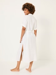FatFace Ivory 100% Cotton Beachwear Broderie Shirt Dress - Image 2 of 11