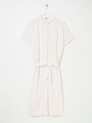 FatFace Ivory 100% Cotton Beachwear Broderie Shirt Dress - Image 8 of 11