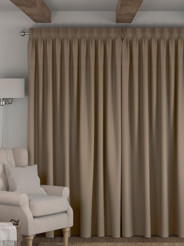 Mink Brown Cotton Made to Measure 100% Cotton Curtains - Image 2 of 8