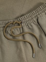 Reiss Khaki Sunnie Petite Wide-Leg Drawstring Trousers - Image 6 of 7