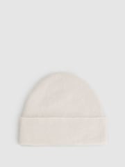 Reiss Cream Alba Cashmere Beanie - Image 1 of 4