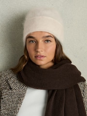Reiss Cream Alba Cashmere Beanie - Image 2 of 4