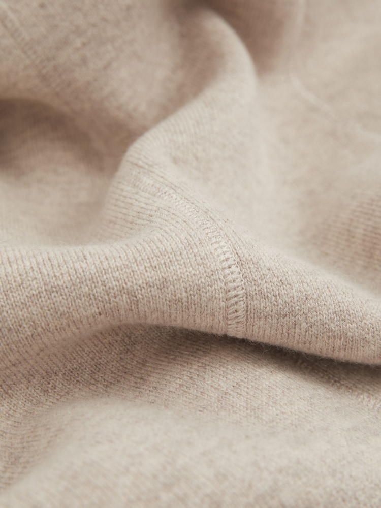 Reiss Neutral Mila Knitted Mélange Midi Dress With Cashmere - Image 8 of 8