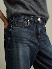 Reiss Dark Blue Myrtle Petite Denim Culotte Jeans - Image 4 of 8