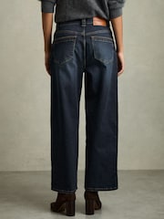Reiss Dark Blue Myrtle Petite Denim Culotte Jeans - Image 5 of 8