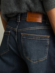 Reiss Dark Blue Myrtle Petite Denim Culotte Jeans - Image 6 of 8