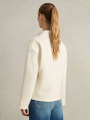 Reiss Cream Amy Wool-Cotton Blend Open-Placket Shirt - Image 5 of 6