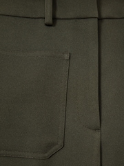 Reiss Green Priya Twill High Rise Flared Trousers - Image 6 of 6