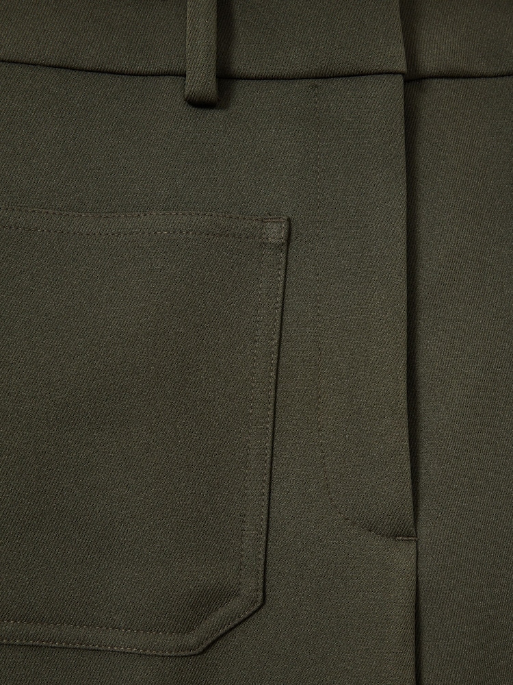 Reiss Green Priya Twill High Rise Flared Trousers - Image 6 of 6