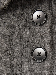 Reiss Charcoal Etta Cropped Cable-Knit Jumper With Mohair - Image 5 of 5