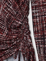 Reiss Red Riyo Abstract-Print Ruched-Jersey Top - Image 7 of 7