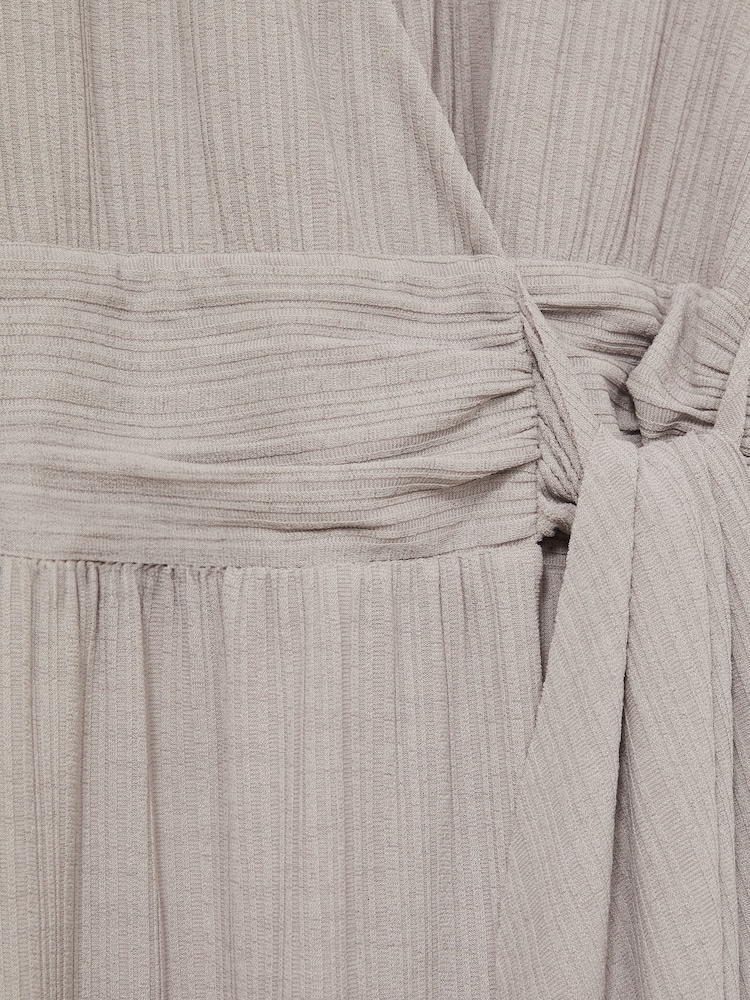 Серый - Reiss Madeline Jersey Wrap-Tie Midi Dress - Image 6 of 6