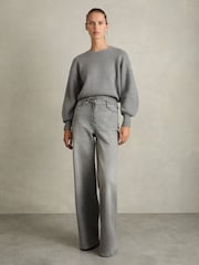 Reiss Grey Nadine Chain-Necklace Jumper With Cashmere - Image 3 of 7