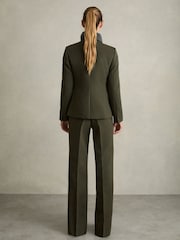 Reiss Green Priya Twill Double-Breasted Blazer - Image 5 of 6