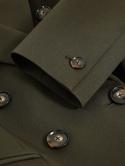 Reiss Green Priya Twill Double-Breasted Blazer - Image 6 of 6