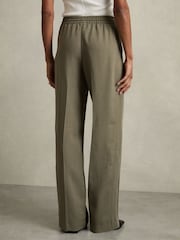 Reiss Khaki Sunnie Wide-Leg Drawstring Trousers - Image 5 of 6