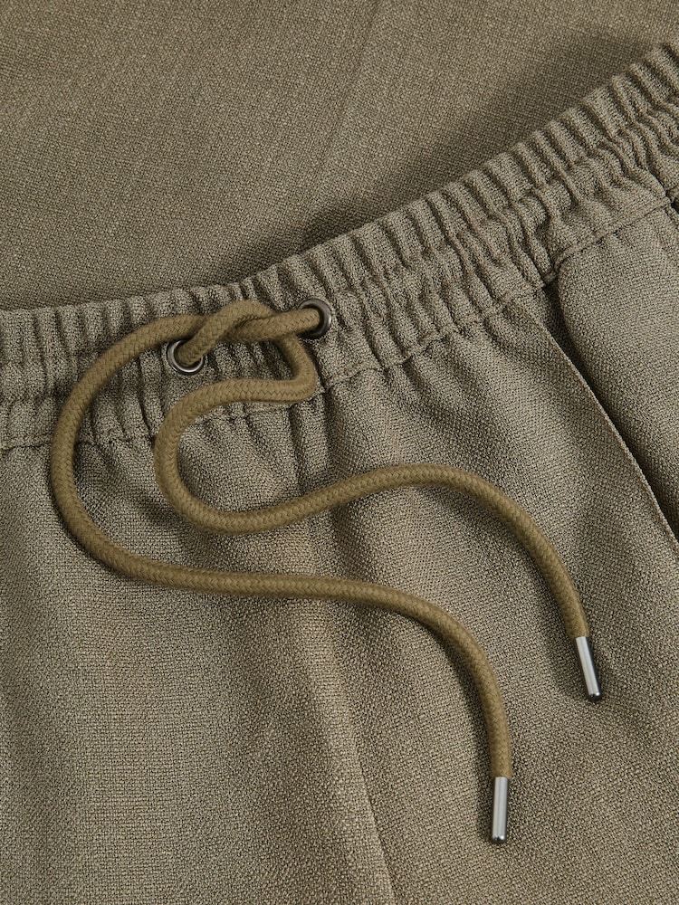 Reiss Khaki Sunnie Wide-Leg Drawstring Trousers - Image 6 of 6