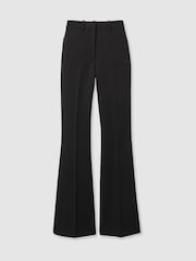 Reiss Black Priya Twill High Rise Flared Trousers - Image 2 of 7
