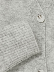Reiss Grey Robyn Alpaca Wool-Blend Brushed Cardigan - Image 6 of 6