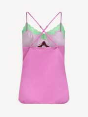 Love Stories Purple Pandora Satin & Lace Pyjama Cami Top - Image 2 of 4