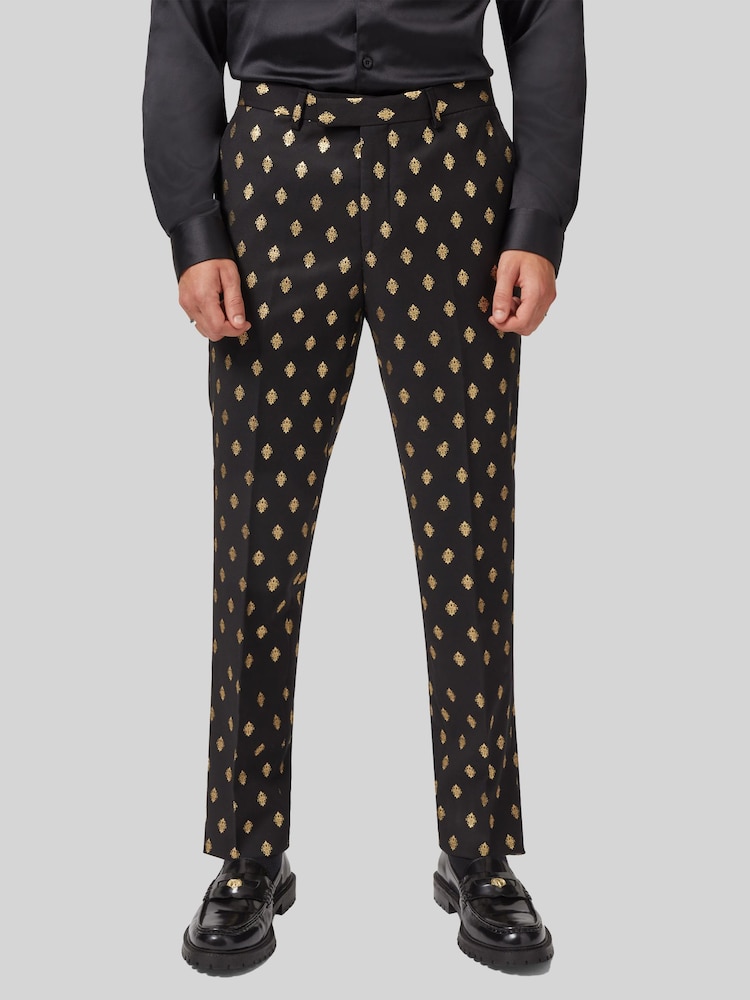 Twisted Tailor Black Puccini Slim Fit Trousers - Image 1 of 4