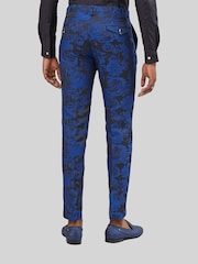 Twisted Tailor Blue Ersat Skinny Fit Floral Tuxedo Trousers - Image 2 of 4