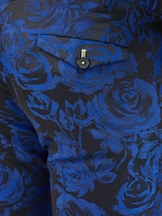 Twisted Tailor Blue Ersat Skinny Fit Floral Tuxedo Trousers - Image 3 of 4