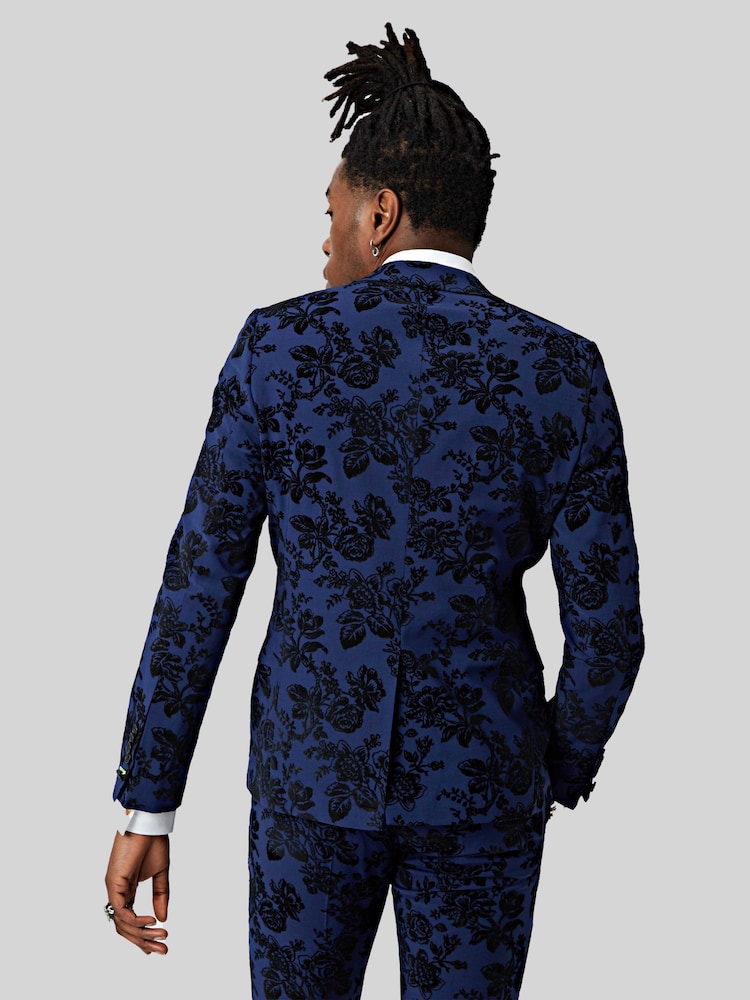 Twisted Tailor Jackalope skinny fit gevlokt jack met bloemenprint - Image 3 of 5