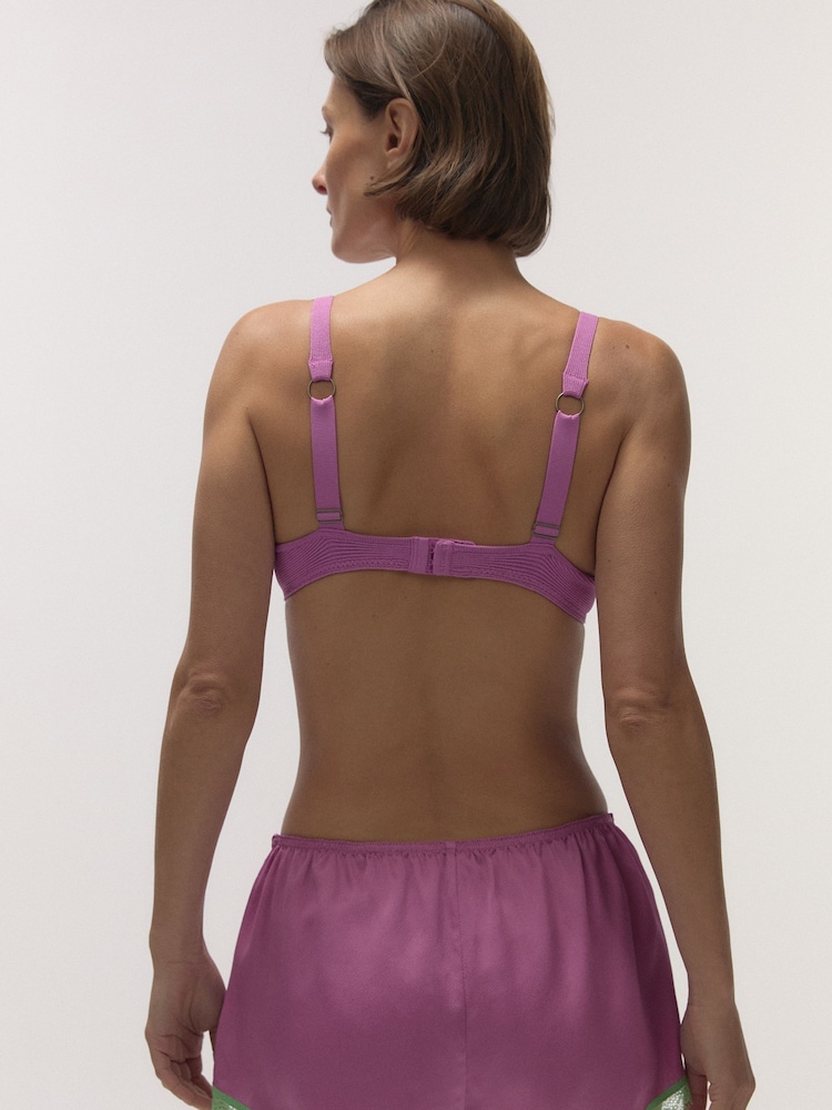 Love Stories Purple Apollo Satin & Lace Pyjama Shorts - Image 2 of 7