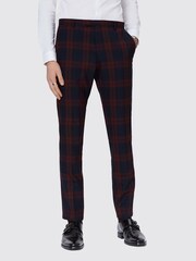 Twisted Tailor Red Ginger Skinny Fit Tartan Trousers - Image 1 of 1