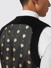 Twisted Tailor Black Skinny Fit Sylvester Velvet Tuxedo 100% Cotton Waistcoat - Image 4 of 5