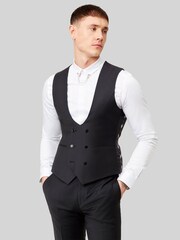 Twisted Tailor Black Skinny Fit Kingdon Dinner Waistcoat - Image 1 of 5