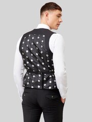 Twisted Tailor Black Skinny Fit Kingdon Dinner Waistcoat - Image 2 of 5