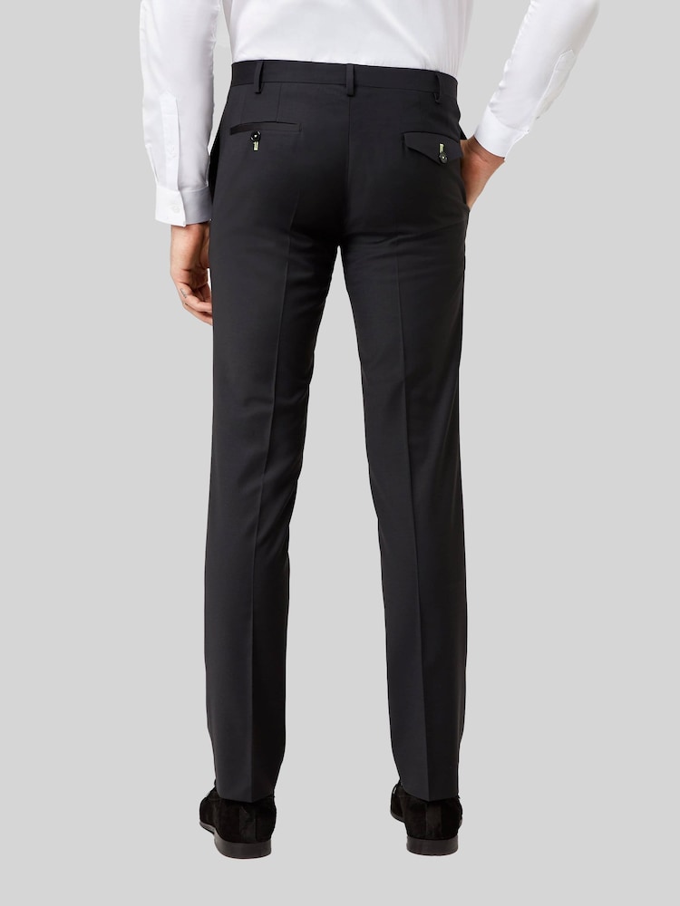 Twisted Tailor Black Kingdon Skinny Fit Dinner Trousers - Image 2 of 5