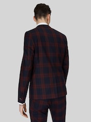 Twisted Tailor Red Ginger Skinny Fit Tartan Jacket - Image 3 of 6