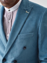 Twisted Tailor ozek kroj Aston Corduroy Double Breasted 100% Cotton jakna; suknjič - Slika 5 iz 5