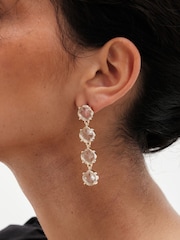 Mood Gold Tone Crystal Linear Drop Earrings - Image 1 of 3