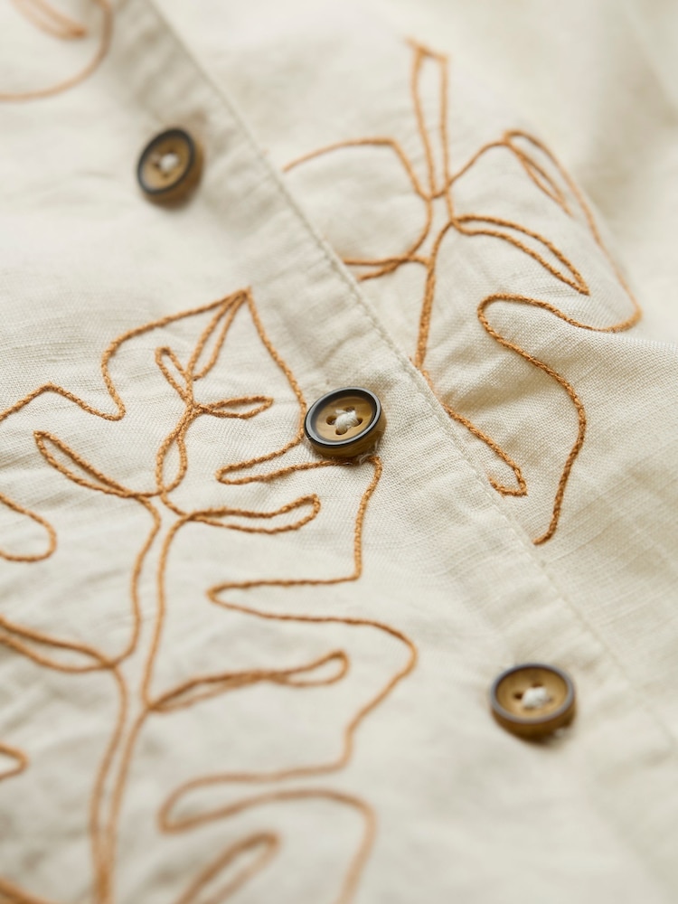 FatFace Leaf Embroidered Shirt - Imagen 7 de 7