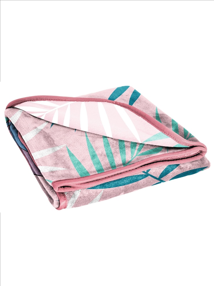 Disney Pink Lilo & Stitch Floral Fluffy Blanket - Image 2 of 5