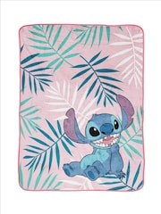 Disney Pink Lilo & Stitch Floral Fluffy Blanket - Image 4 of 5