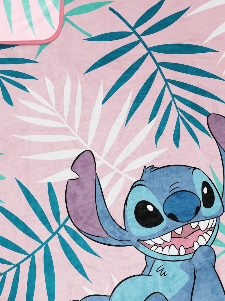 Disney Pink Lilo & Stitch Floral Fluffy Blanket - Image 5 of 5