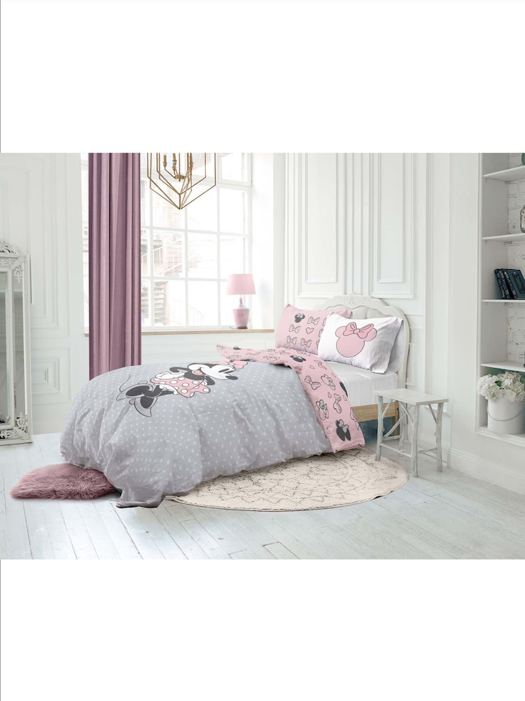 Disney Gray Minnie Mouse One of a Kind Duvet Cover and Pillowcase Set - Image 6 of 6
