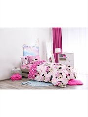 Disney Pink Minnie Mouse Hearts Love Duvet Cover Fitted Sheet and Pillowcase Set - Image 1 of 6