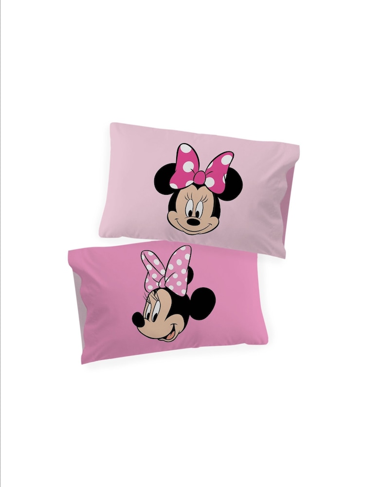 Disney Pink Minnie Mouse Hearts Love Duvet Cover Fitted Sheet and Pillowcase Set - Image 6 of 6